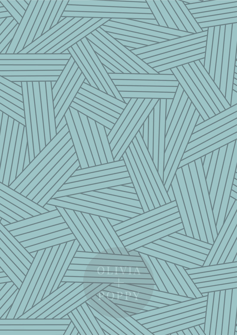 Woven Planks Sample Paste The Wall (Traditional Vinyl) / Powder Blue + Icy Wallpaper