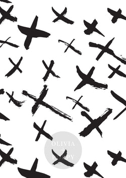 X Marks The Spot Eco-Friendly (Traditional) / Black On White Wallpaper