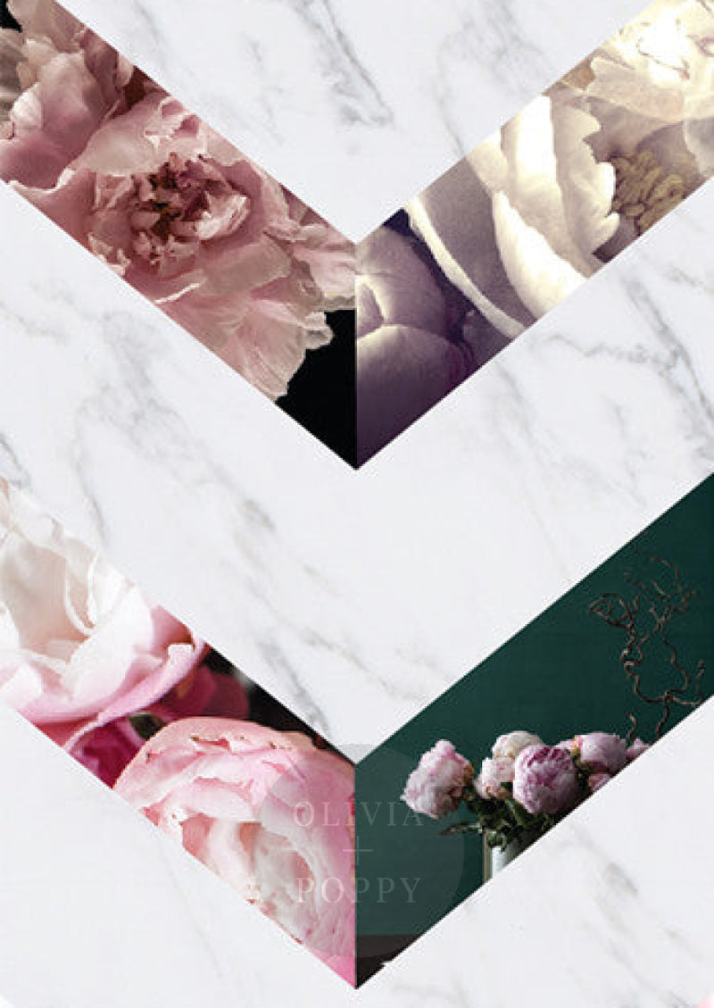 Zig Zag Simoney Peonies Sample Paste The Wall (Traditional Vinyl) / Color 8 Ft X 12 Wallpaper